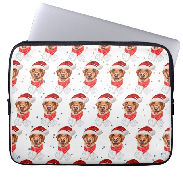 Funda Para Portátil Raza de perro Labrador Navidad (Frente)