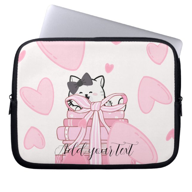 Funda Para Portátil Read • Love • Protect – Cat Book Electronics Bag (Frente)