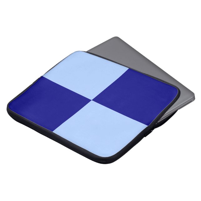 Funda Para Portátil Rectángulos azules claros y azul marino (Superior anverso)