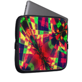 Funda Para Portátil Rectángulos inclinados, estirados, verdes, rojos m