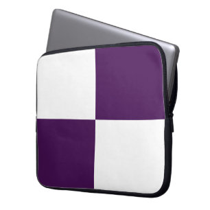 Funda Para Portátil Rectángulos reales púrpura y blanco