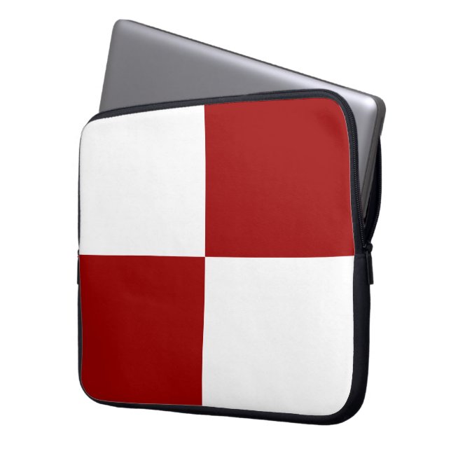 Funda Para Portátil Rectángulos rojo y blanco (Anverso izquierdo)