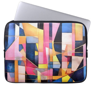 Funda Para Portátil Rectángulos y Triángulos Abstracto Geométrico