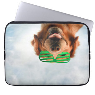 Funda Para Portátil Recuperador de oro con gafas de sol verdes