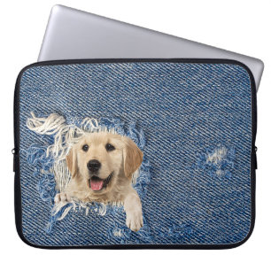 Funda Para Portátil Recuperador de oro en Denim Hole