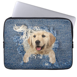 Funda Para Portátil Recuperador de oro en Denim Hole