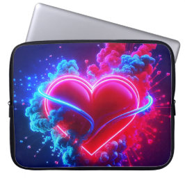 Funda Para Portátil Red and Blue Valentine Heart on an Electronics Bag