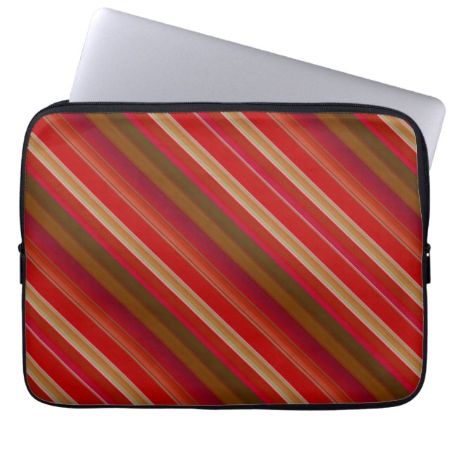 Funda Para Portátil Red and Gold Stripes (Frente)