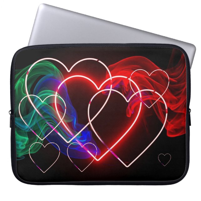 Funda Para Portátil Red and Green Smoke on Valentines Electronics Bag (Frente)