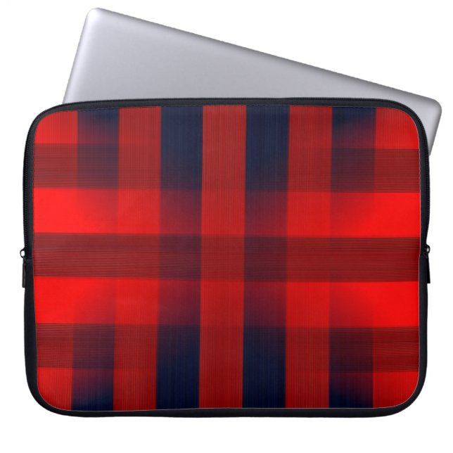 Funda Para Portátil Red Bokeh Buffalo Plaid (Frente)