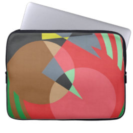 Funda Para Portátil Red & Brown Modern Art Laptop Sleeve