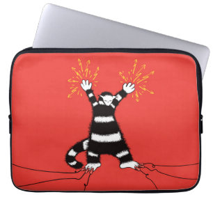 Funda Para Portátil Red de ingeniero eléctrico de gato divertida