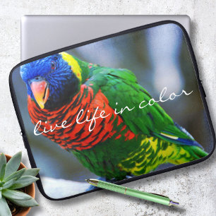 Funda Para Portátil Red Green Lorikeet Bird Photo Live Life in Color