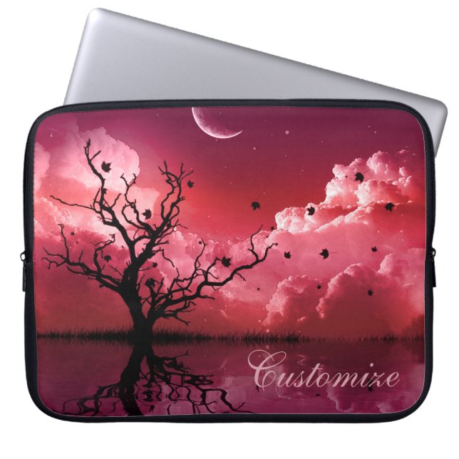 Funda Para Portátil Red Night Sky Reflections Scene Laptop Sleeve (Frente)