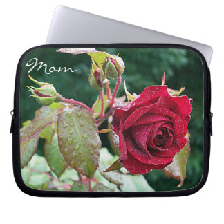 Funda Para Portátil Red Roses Garden "Mom" Laptop Sleeve