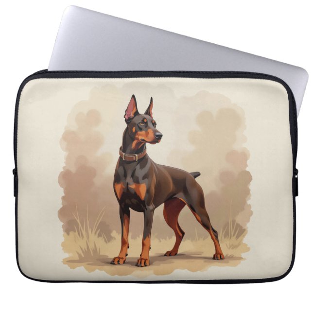 Funda Para Portátil Red Rust Brown Doberman Pinscher Dog (Frente)