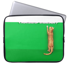 Funda Para Portátil Red tabby cat rips paper laptop sleeve