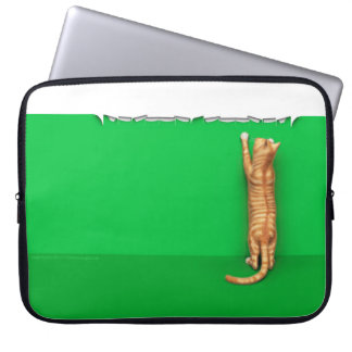 Funda Para Portátil Red tabby cat rips paper laptop sleeve