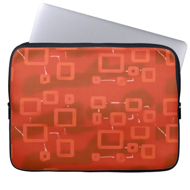Funda Para Portátil Red Whimsical Geometric Abstract (Frente)