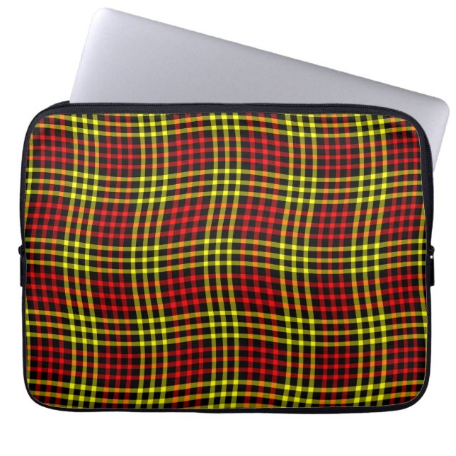 Funda Para Portátil Red Yellow Plaid Checker Seamless Pattern (Frente)
