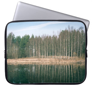 Funda Para Portátil Reflexiones abstractas de hermosos árboles en el l