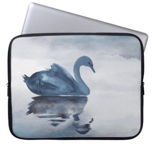 Funda Para Portátil Reflexiones polvorientas   Moody Dusty Blue Swan e