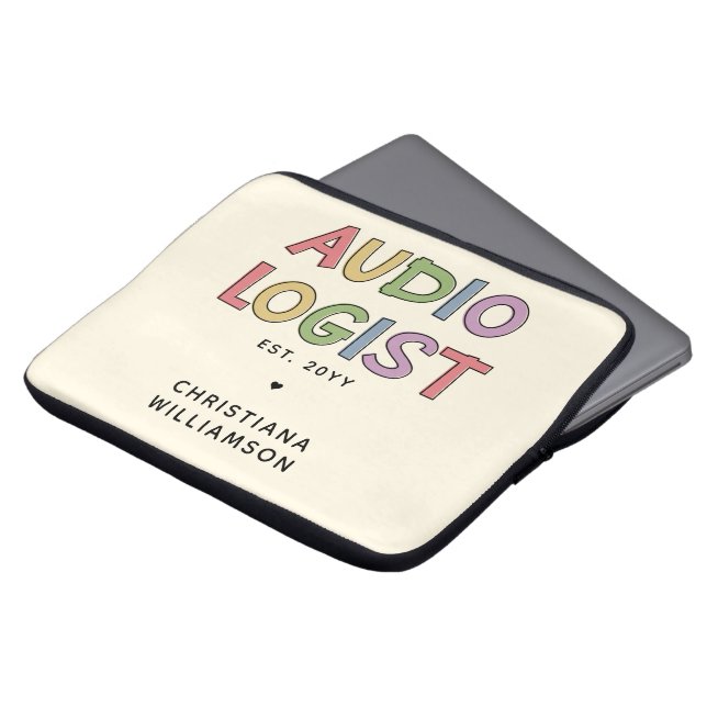 Funda Para Portátil Regalo de graduación de Audiología Audióloga Perso (Superior anverso)