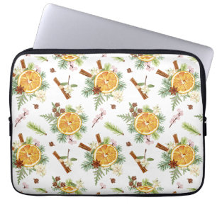 Funda Para Portátil Regalo de Navidad alegre naranja verde 