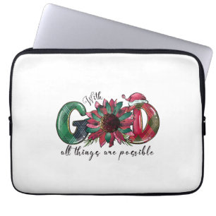 Funda Para Portátil Regalo de Navidad con Dios Todas las cosas son pos