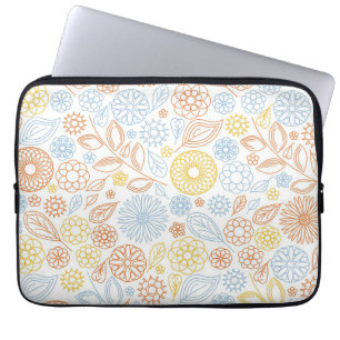 Funda Para Portátil Regalos De Navidad Flores Abstractas En Blanco