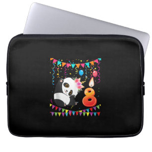 Funda Para Portátil Regalos de panda de cumpleaños número 8 para niñas