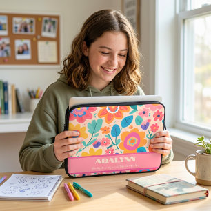 Funda Para Portátil Regalos de San Valentín con Florales Retro para Ad