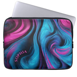 Funda Para Portátil Regalos modernos para ella-azul y Fuchsia-