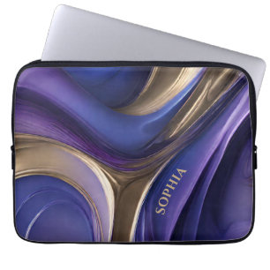 Funda Para Portátil Regalos modernos para su-azul, púrpura y dorado-