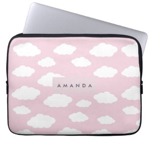 Funda Para Portátil Regalos Personalizados con Monograma Nube Rosa par
