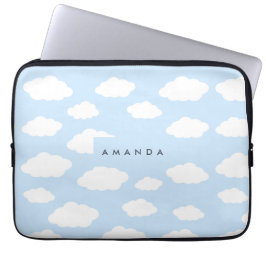 Funda Para Portátil Regalos Personalizados Monograma Nube Azul Monísim