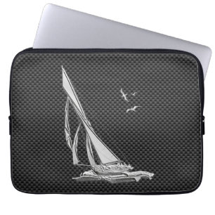 Funda Para Portátil Regatta de plata del velero en fibra de carbono