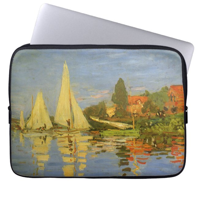Funda Para Portátil Regatta en Argenteuil por Claude Monet (Frente)