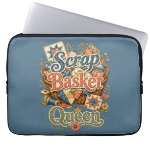 Funda Para Portátil Reina de la cesta de retales Quilter Cottagecore