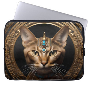 Funda Para Portátil Reina del Nilo: Cleopatra la gata con tocado