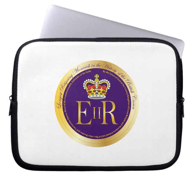Funda Para Portátil reinado de la Reina Isabel II (Frente)