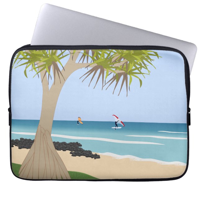 Funda Para Portátil Relieve metalizado Ala en la playa (Frente)