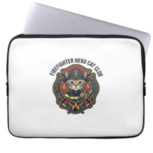 Funda Para Portátil Remera gráfica de gato héroe bombero - Bombero