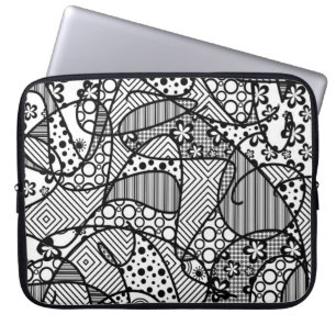 Funda Para Portátil Remiendo negro y blanco 04 del modelo