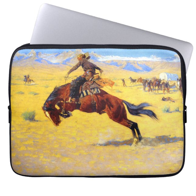 Funda Para Portátil Remington Old West Horse y Cowboy (Frente)
