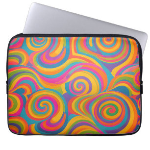 Funda Para Portátil Remolino de Arcoíris Abstracción Energía Vibrante