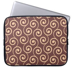 Funda Para Portátil Remolino del chocolate del vintage en melocotón de