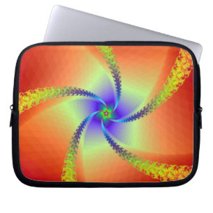 Funda Para Portátil Remolino en rojo y amarillo