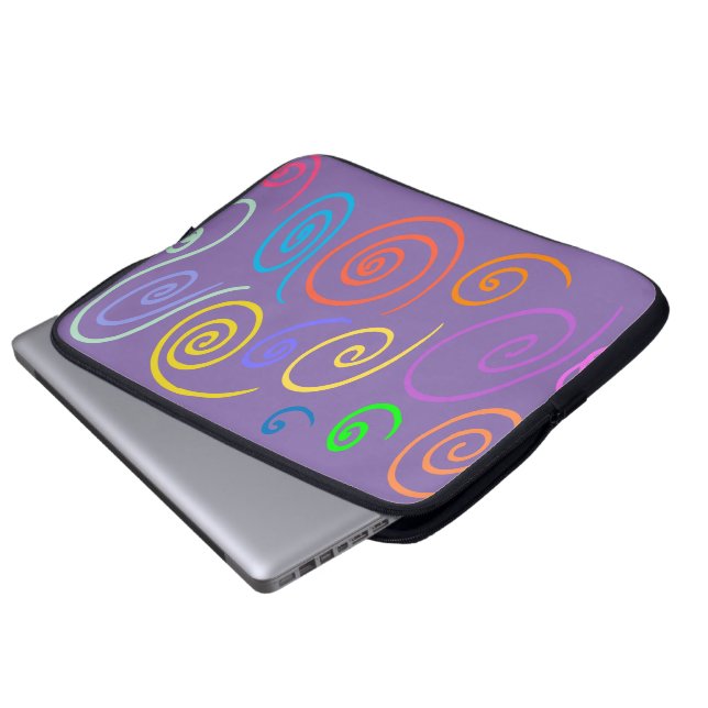 Funda para portátil Remolinos de Arcoíris (Inferior anverso)