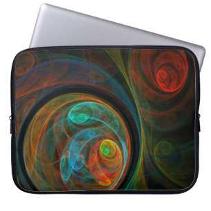 Funda Para Portátil Renacimiento Azul Abstrato Arte Portátil Sleeve